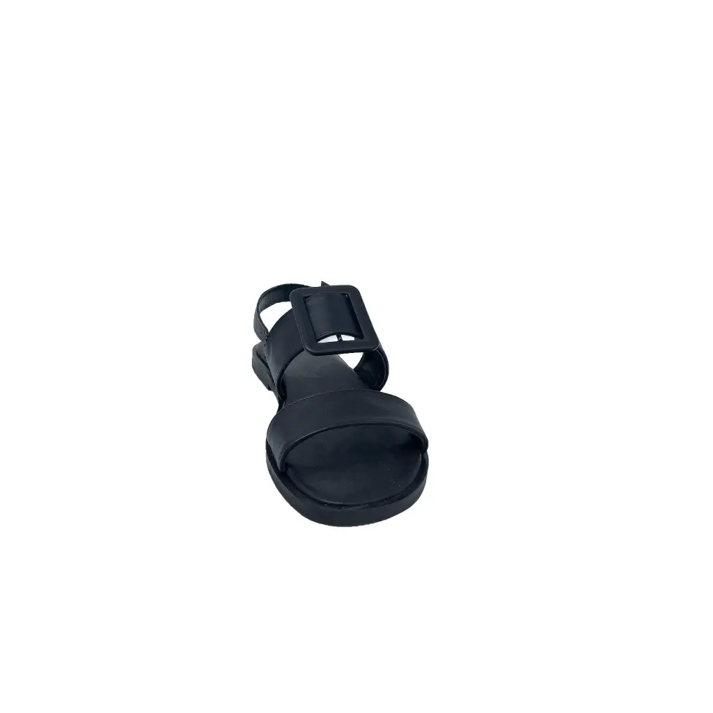 vera pelle nero fibbia sandalo frontale.webp