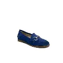 Mocassino camoscio blu accessorio esterno Frontale.webp