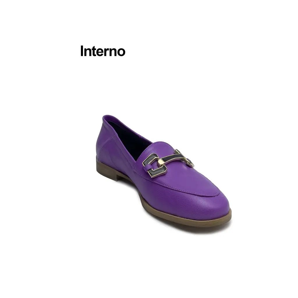 Mocassino accessorio pelle Fucsia Interno.webp