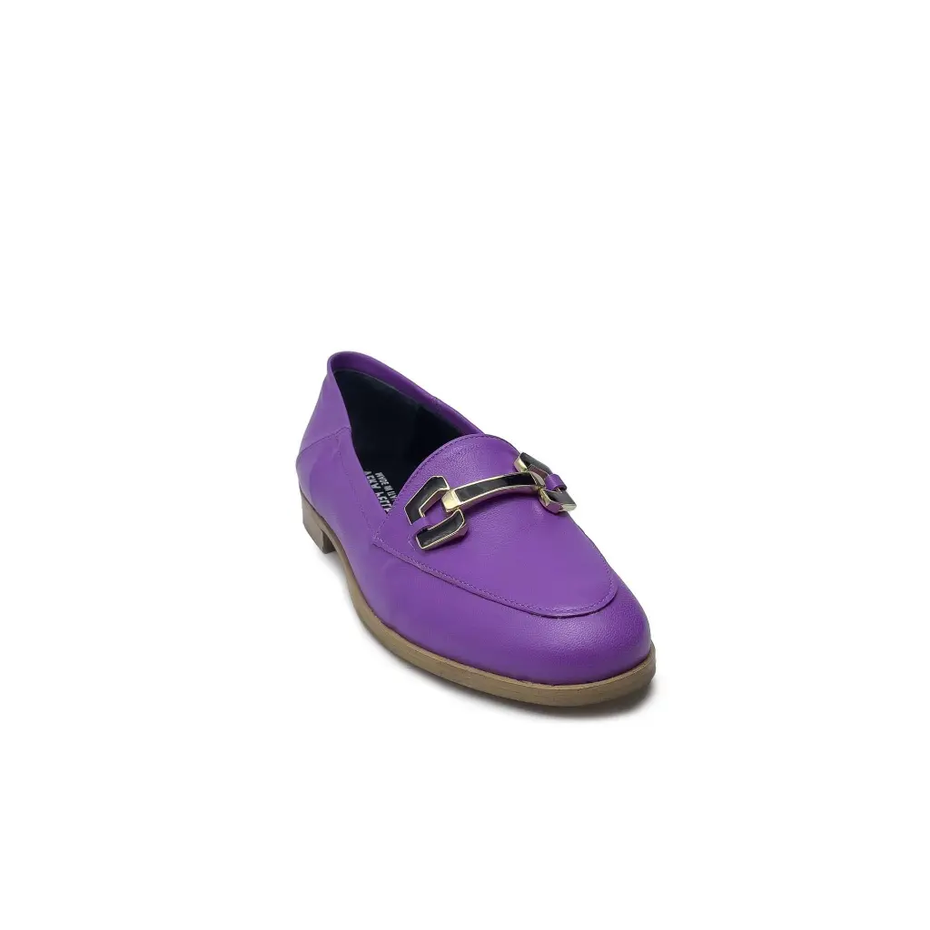 Mocassino accessorio pelle Fucsia ESTERNO Frontale.webp