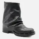 Stivaletto risvolto caviglia frontale pelle nero.webp