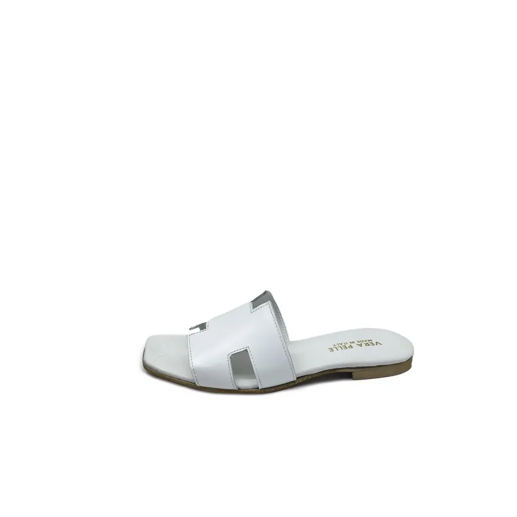 ART.0016 Peep-toe sabot in genuine black and white leather (copy)