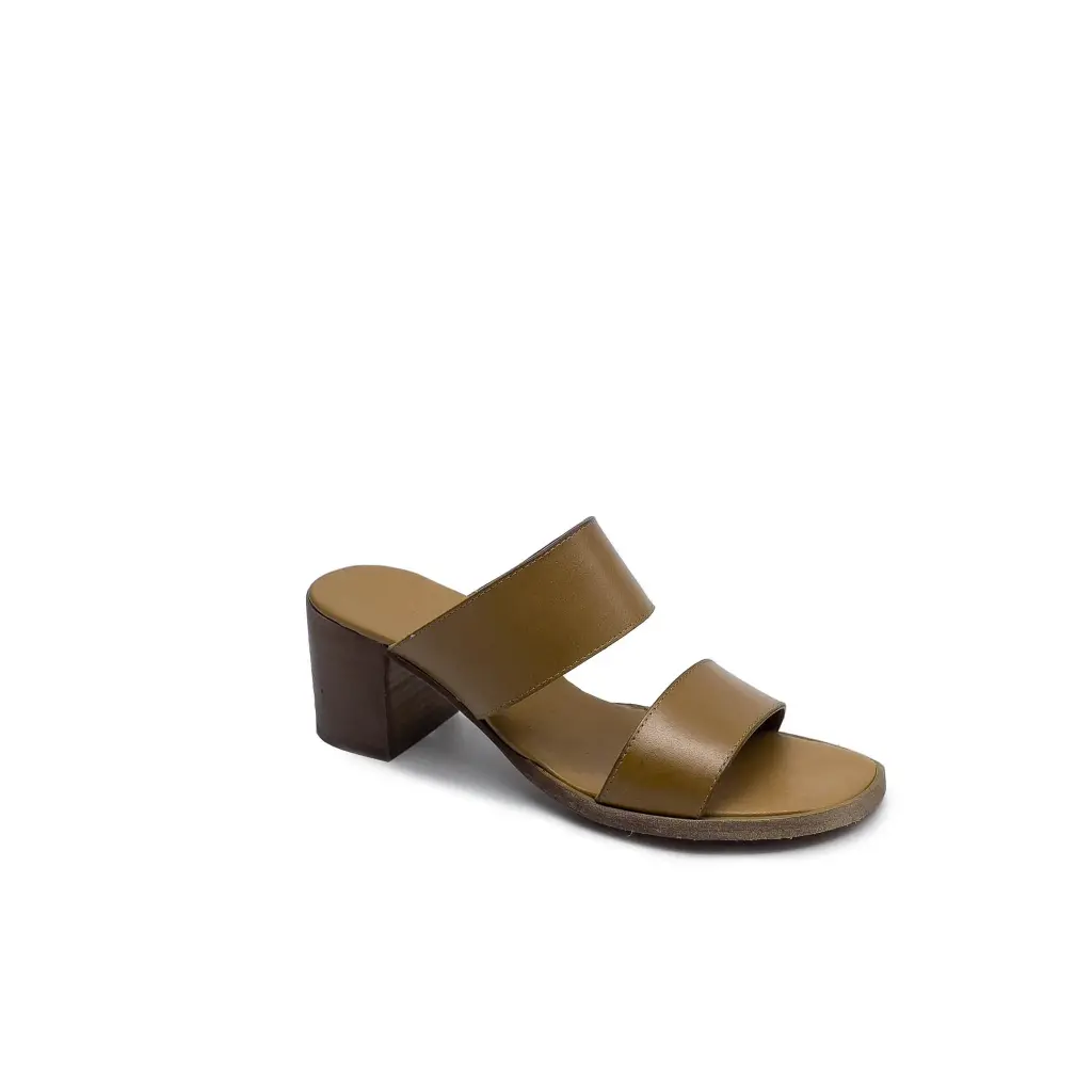 ART.0021 Sandali tacco in Vera Pelle Cuoio