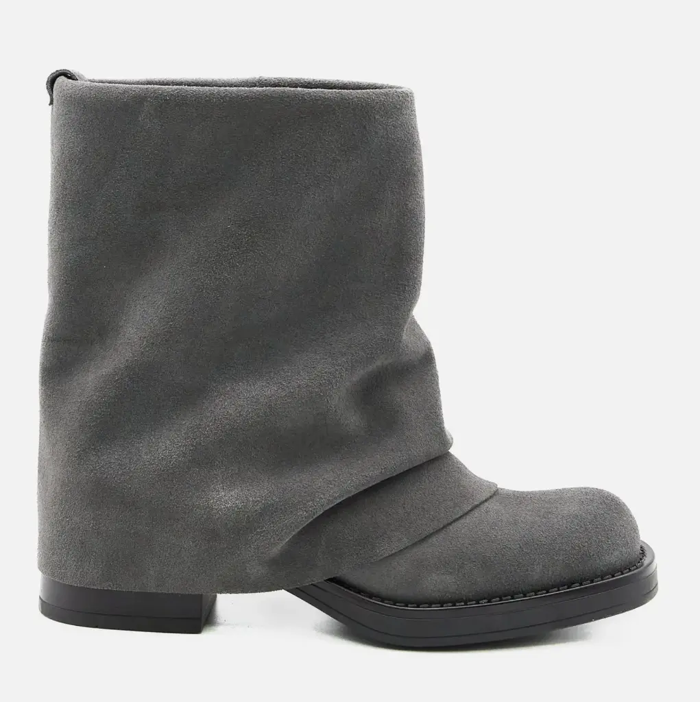 St-Grok Low – Stivaletto donna alla caviglia con risvolto in camoscio Grigio