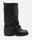 St-Grok ALTO– Stivaletto donna alla caviglia con risvolto in Vera Pelle Nero