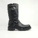 ART.237 Stivali in pelle nera Made in Italy