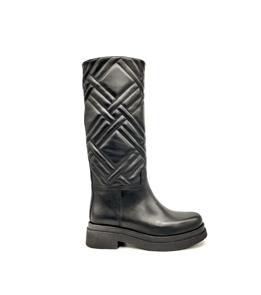 ART.44 Stivali in pelle nera Made in Italy