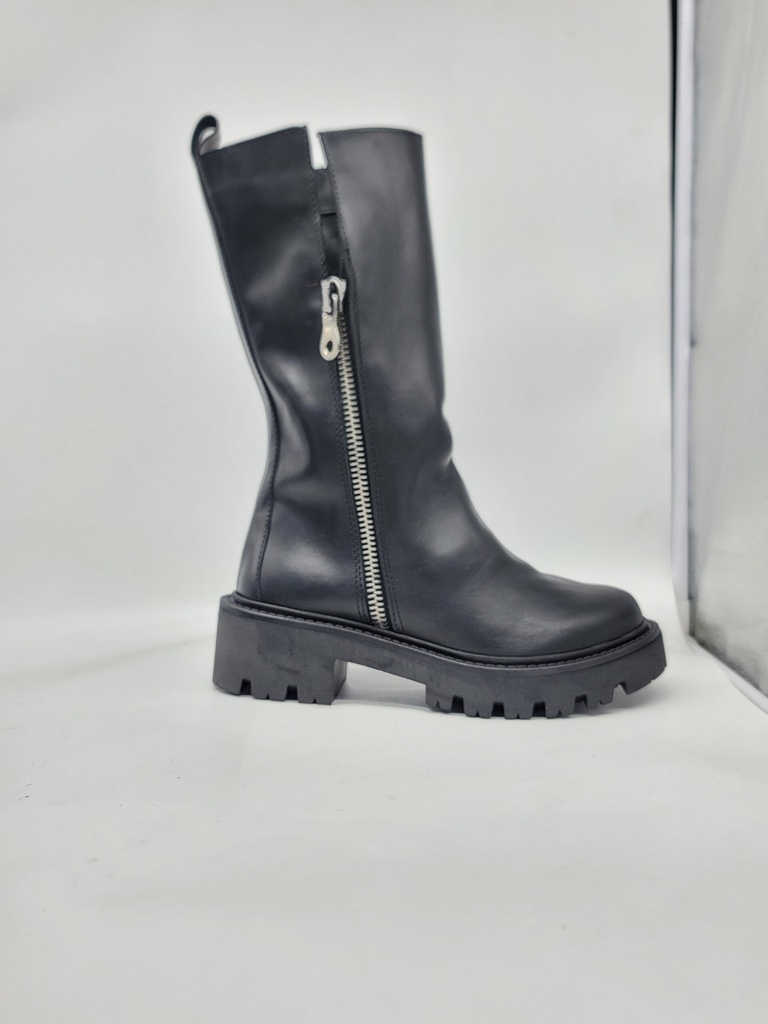 ART.285 Stivali in pelle nera Made in Italy