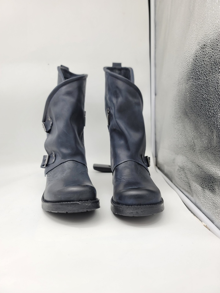 ART.134 Stivali in pelle blu Made in Italy