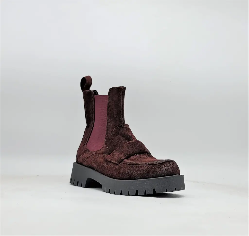 ART.71-02 Beatles in pelle bordeaux Made in Italy