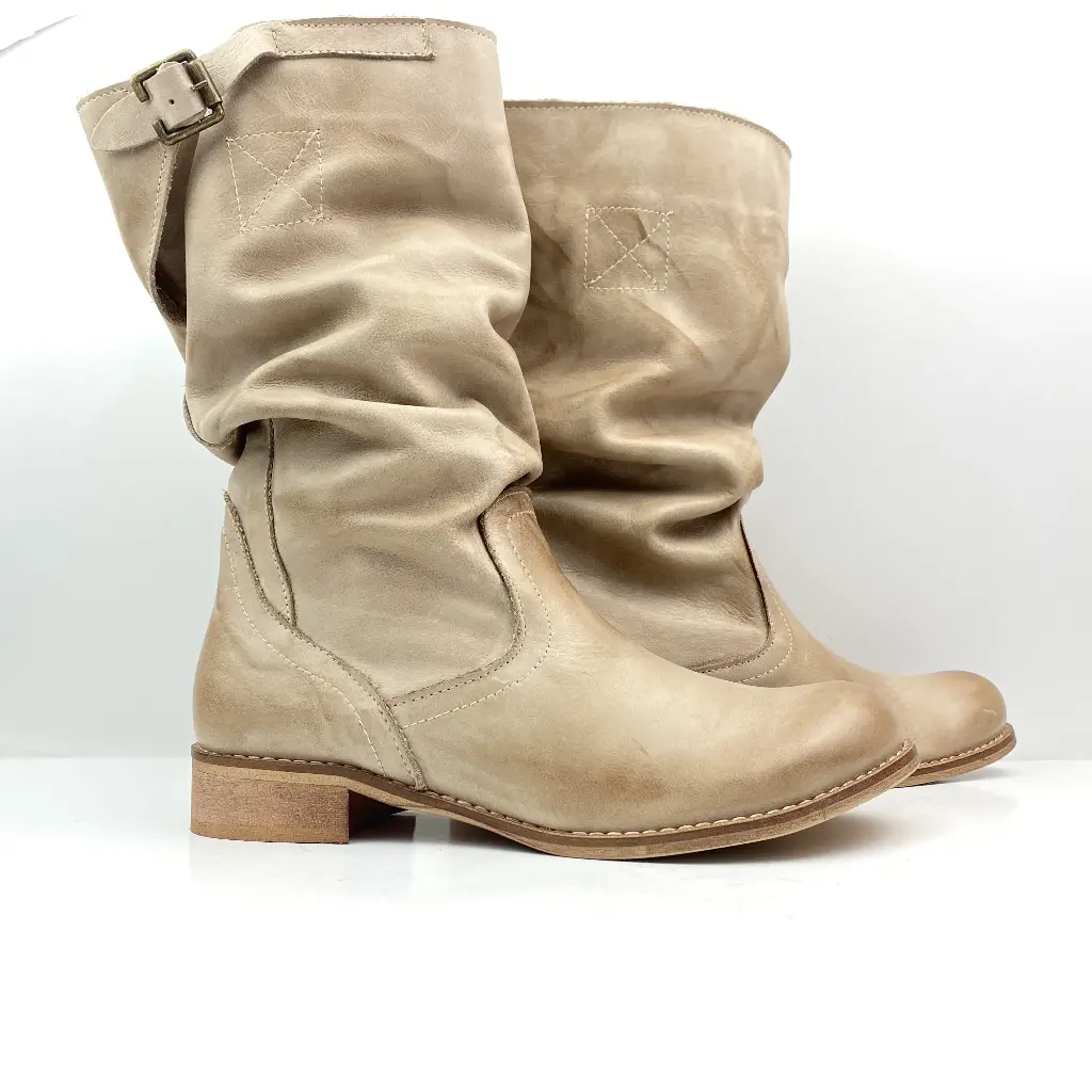 ART.146 - Stivali in pelle nabuk taupe, Made in Italy