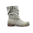 ART. BK11.NB.T Stivaletto donna con traforature e fibbia in nabuk taupe sfumato