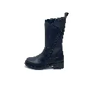 ST.Z20 Stivali donna con zip interna ed esterna in vera pelle nera