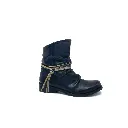 TR.100 Women’s ankle boots – black genuine leather with colored lace