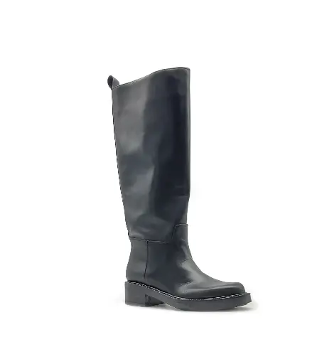 ART.90 Stivali in pelle nera Made in Italy