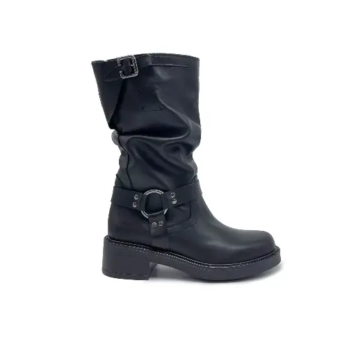 ART.258 Stivale donna in pelle nera Made in Italy