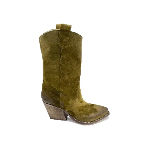 Tex70.07 Stivaletti texani donna in camoscio cuoio