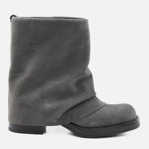 St-Grok Low – Stivaletto donna alla caviglia con risvolto in camoscio Grigio