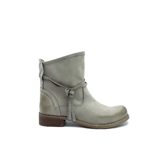 St-c2 Stivaletto donna in nabuk beige alla caviglia