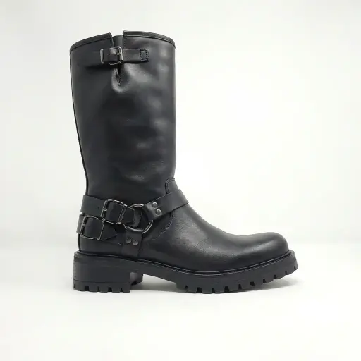 ART.237 Stivali in pelle nera Made in Italy