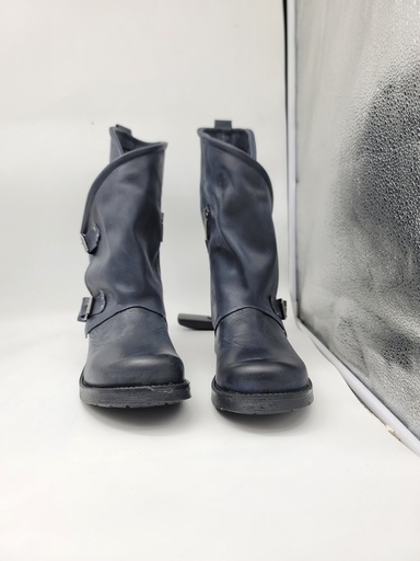 ART.134 Stivali in pelle blu Made in Italy